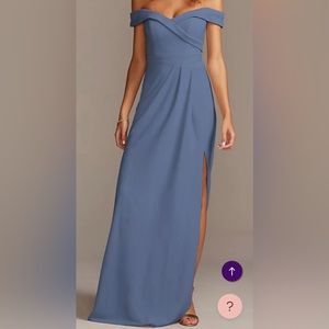 Dusty blue event dress, size 12 US stretch